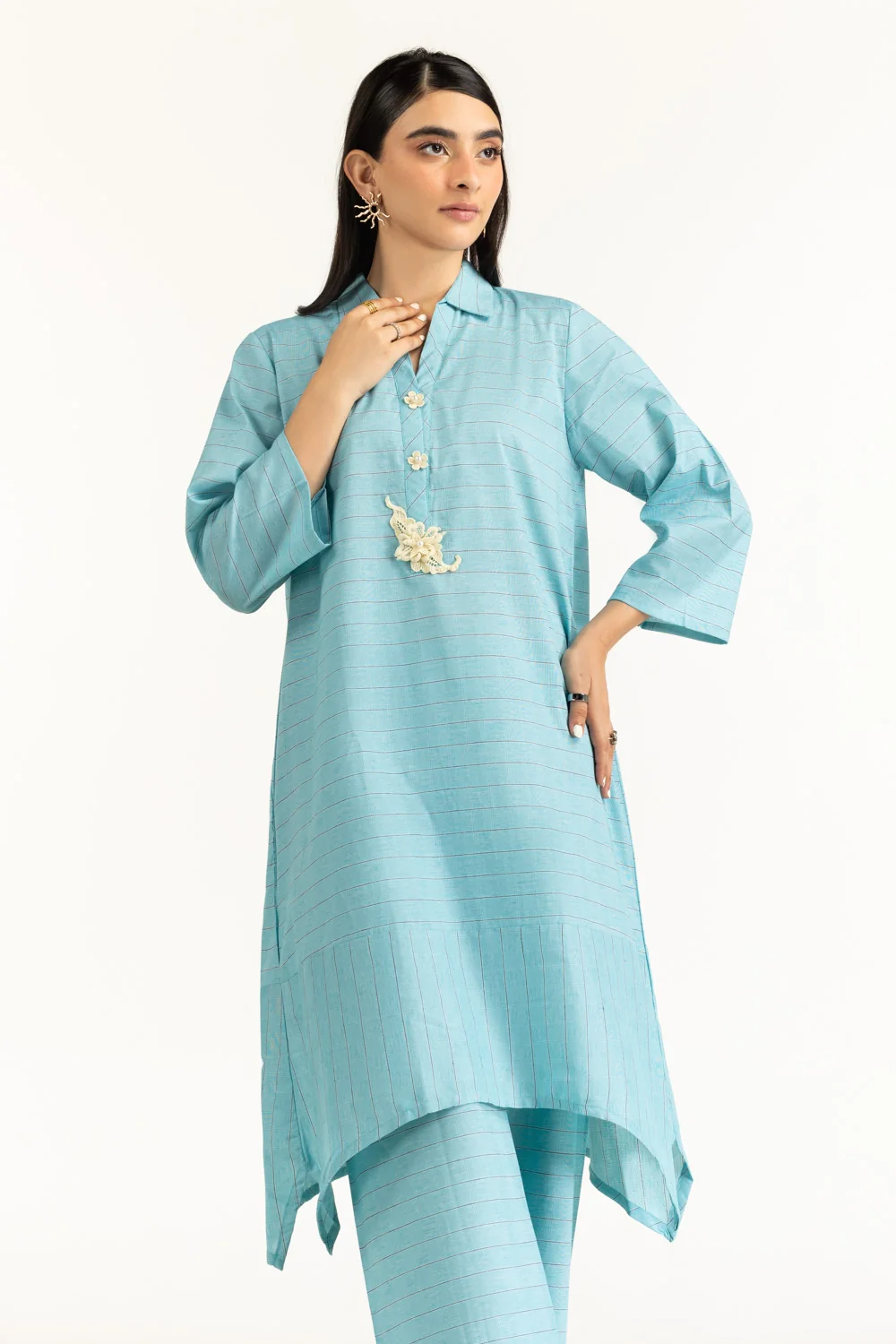 Yarn-dyed Embellished Co-Ord Set - Image 3