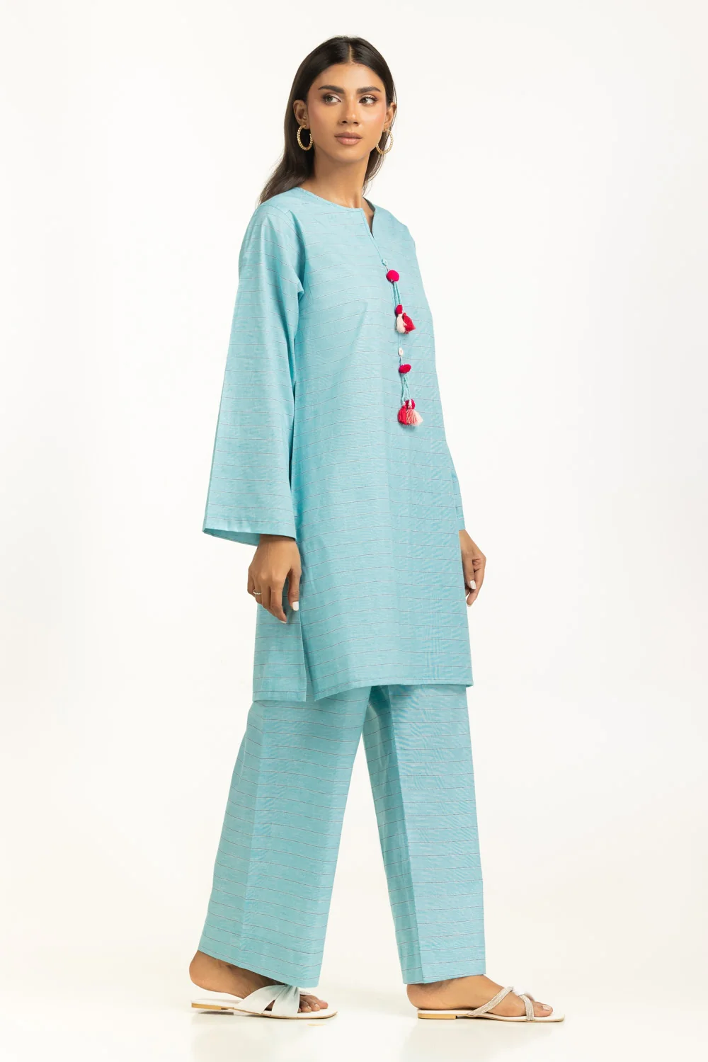 Yarn-dyed Embellished Co-Ord Set - Image 3