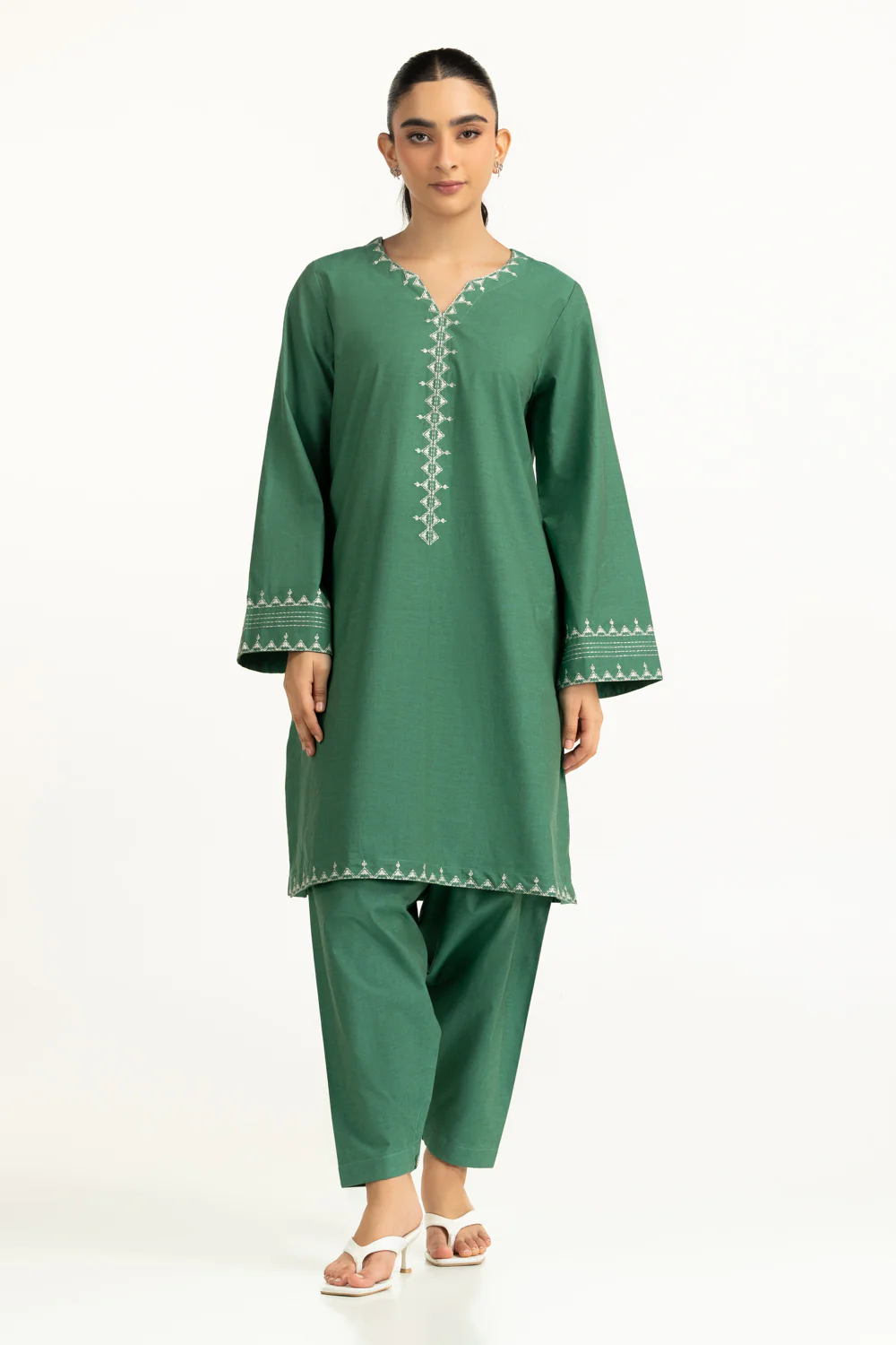 Yarn Dyed Embroidered Co-Ord Set