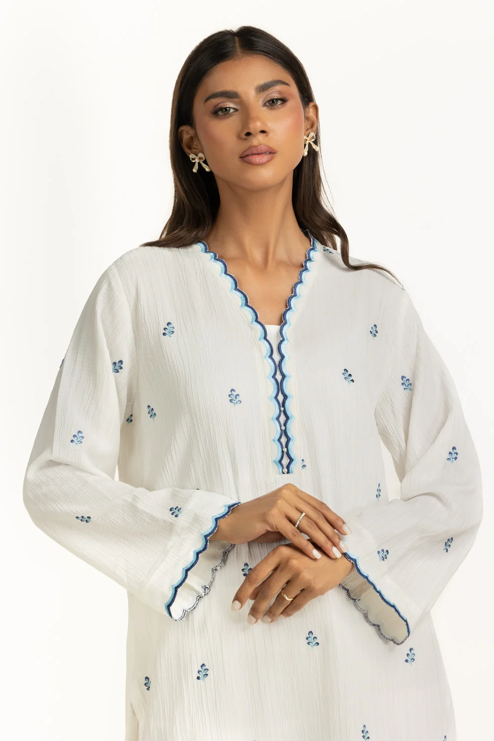 Yarn-dyed Embroidered Co-Ord Set - Image 2