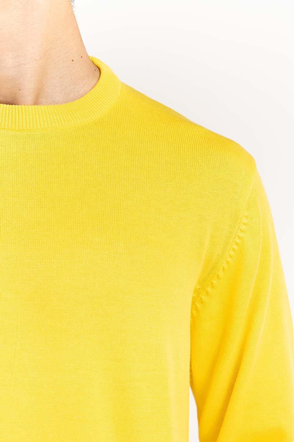 Yellow Basic Crew Neck Sweater