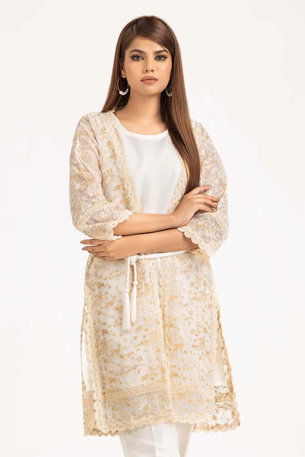 Zartaar Khaddi Net Dyed Embroidered Shirt And Trouser